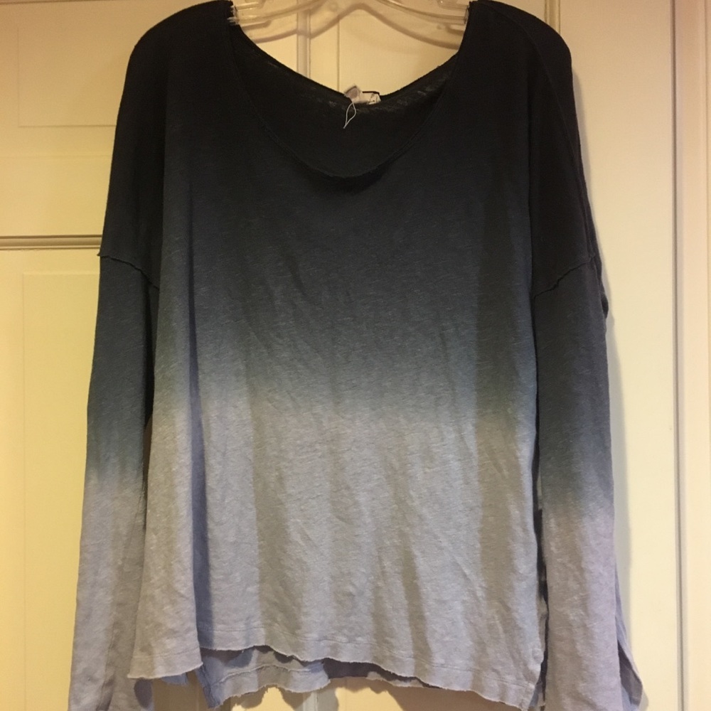 Free People blue ombré long sleeved shirt
